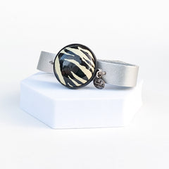 Zebra Leather Cuff Bracelet