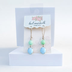 Minty sky bead earrings