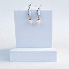 Lilac and pink bead earrings