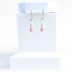 Baby pink and blue earrings