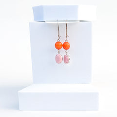 Orange rose earrings