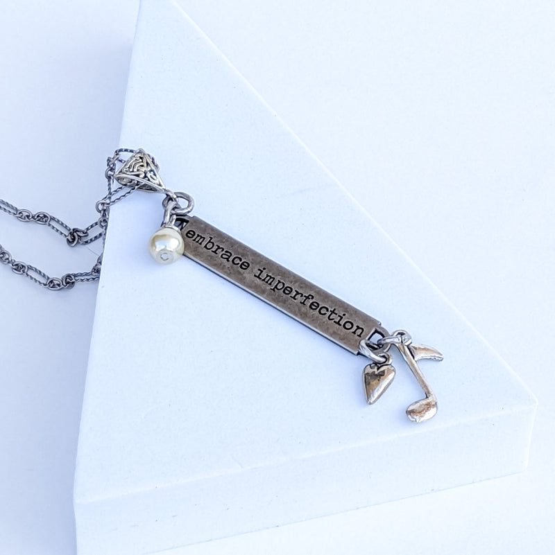 Inspirational Quote Necklace- Embrace 1