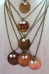bel monili vintage miner's tag necklace, vintage tool tag