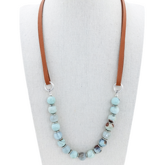 bel monili ocean agate and leather necklace