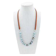 bel monili ocean agate and leather necklace