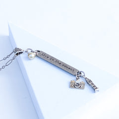 Inspirational Quote Necklace- Live in the Moment 3