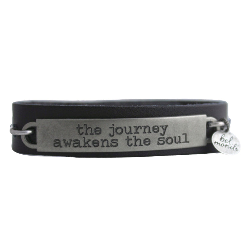 Inspirational Quote Leather Cuff Bracelet